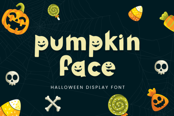 Pumpkin Face Font: A Spooky Display Style for Halloween Designs